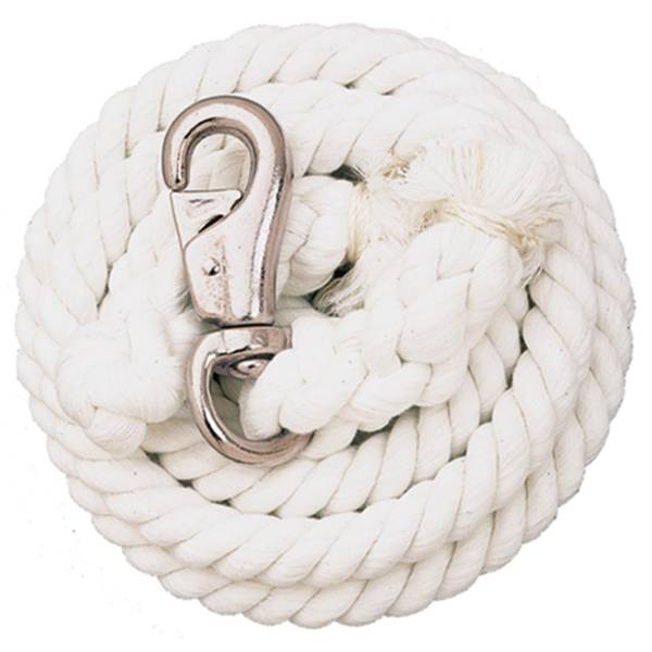 Weaver 5/8" x 10' Cotton Lead Rope with Bull Snap - White