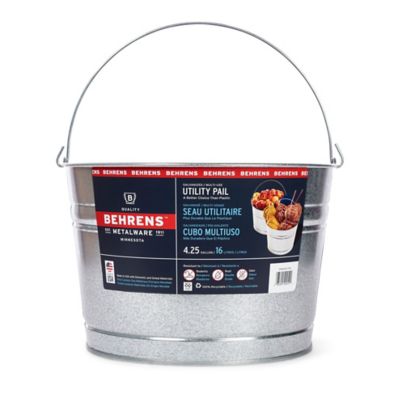 Beherns Galvanized Utility Pail, 4.25 Gal