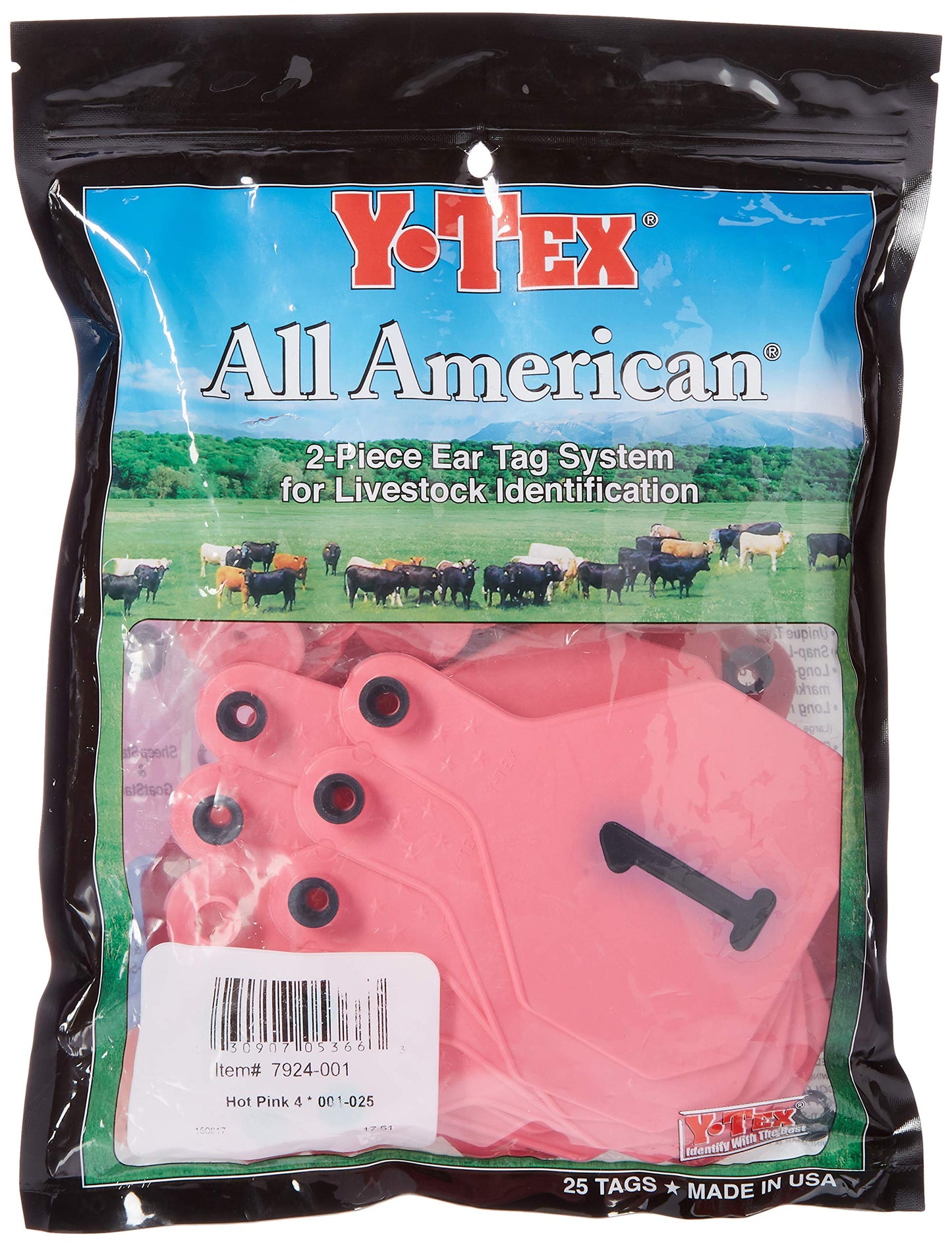 Y-TEX 4 STAR TAG LG PINK