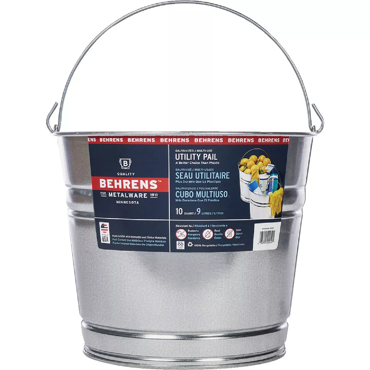 Behrens-10 Qt. Galvanized Steel Pail
