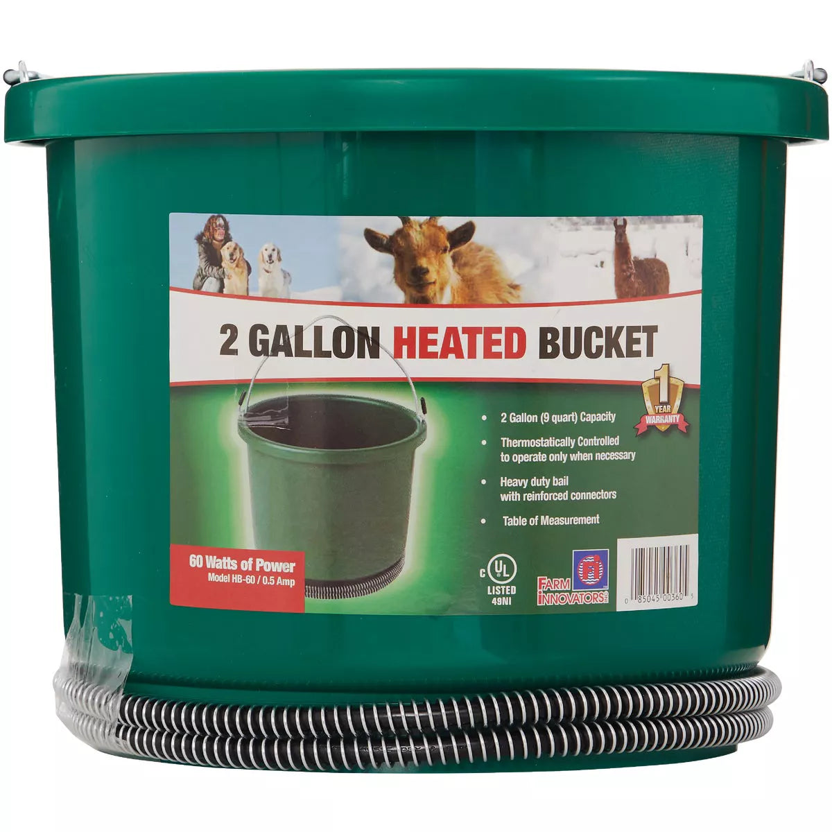 Farm Innovators-2 Gal. 60W 120V Heated Bucket