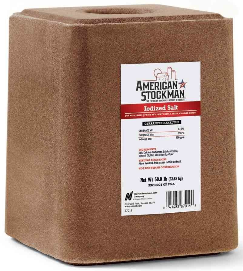 American Stockman Iodized Salt Block, 50lb