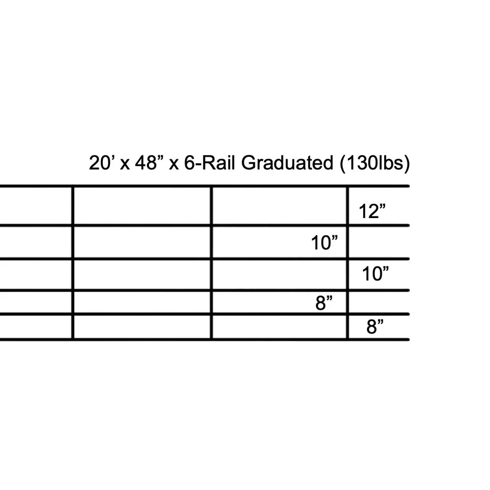 MCE-Continuous Fencing-20 Ft x 48 In x 6-Rail Graduated