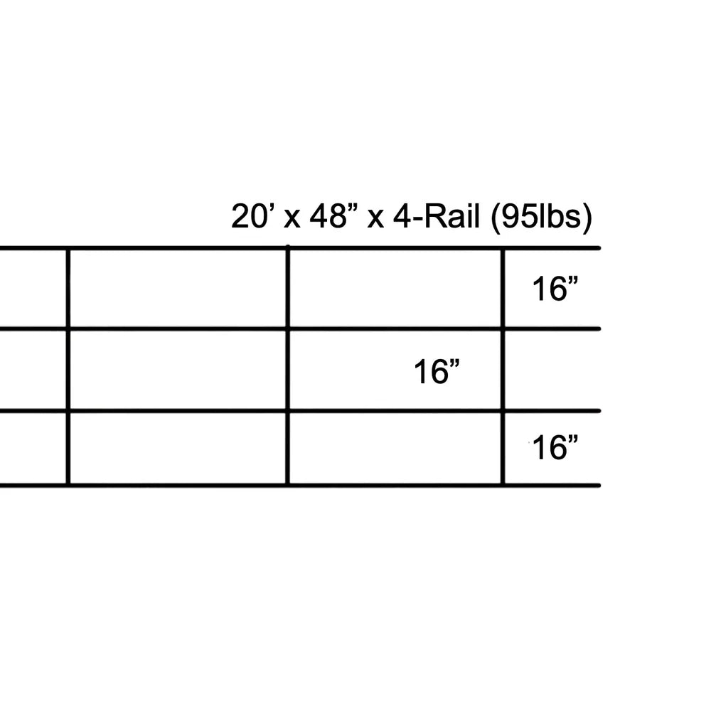 MCE Continuous Fencing- 48 In X 1-1/4 In-4 Rail