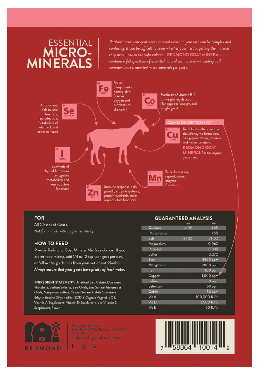Redmond Goat Mineral, 25lb Bag