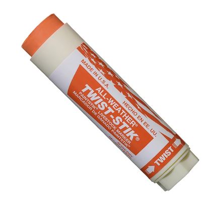 Markal-All-Weather Twist-Stik Round Tip Livestock Marker- Orange 1-Stick