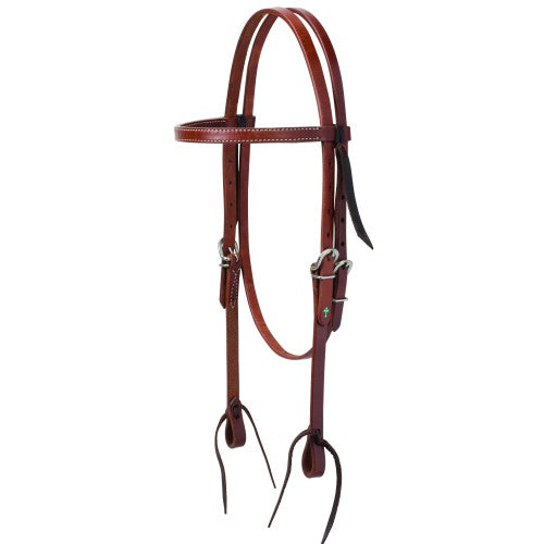 Weaver Skirting Leather Browband Headstall with Water Tie Ends - Medium Oil