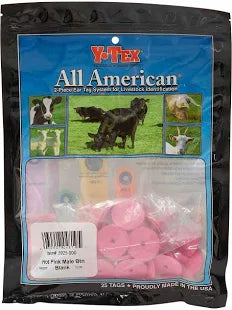 Y-Tex-All-American-Male Blank Button Pink-25-Box