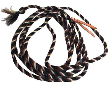Rawhide Tail Hair Mecate Reins – 4 Strand Twisted | 5/8" x 22 ft