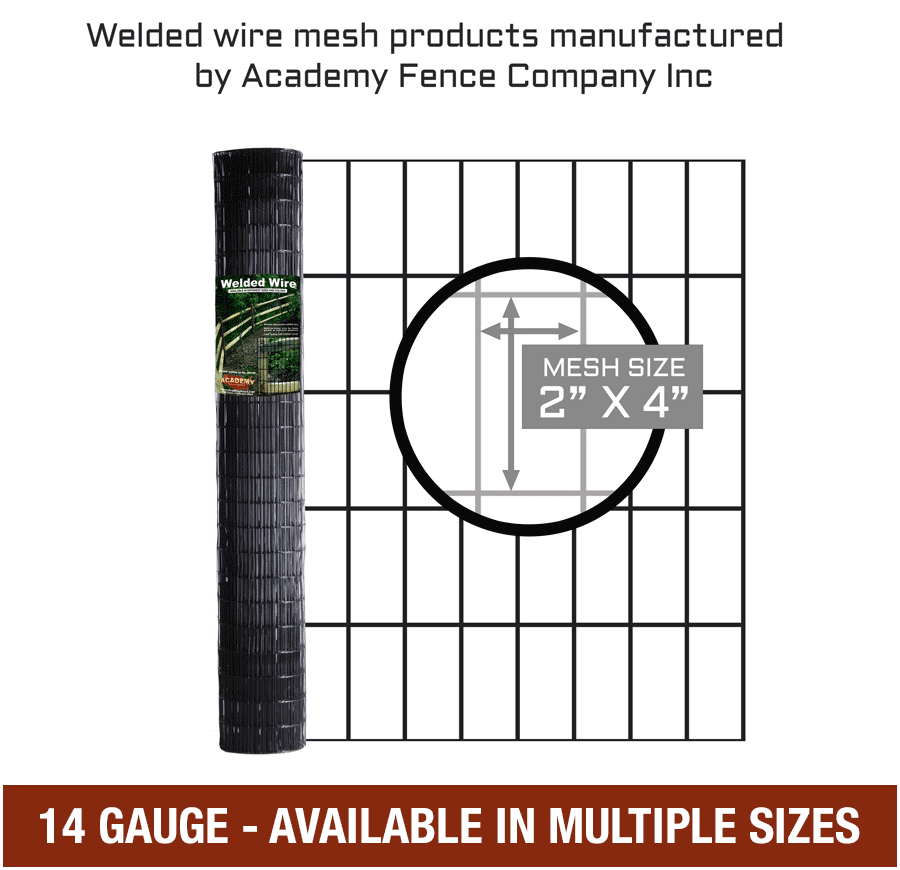 Welded Wire, 48"x100', 2"x4" Squares, 14GA