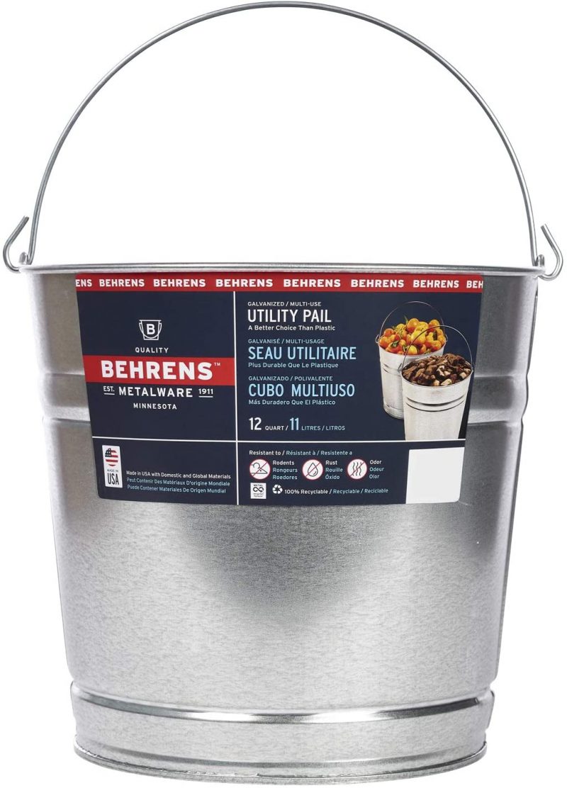 Beherns-Utility Pail Galvanized 12 Qt.