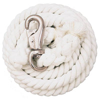 Weaver 5/8" x 10' Cotton Lead Rope with Bull Snap - White