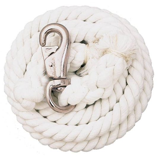 Weaver 5/8" x 10' Cotton Lead Rope with Bull Snap - White