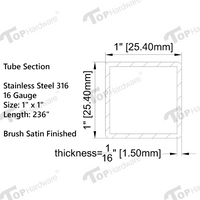 SQ TUBING 1 X 1 X 16GA