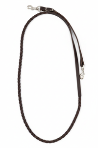 3-Plait Braided Latigo Roping Reins - Cleaned