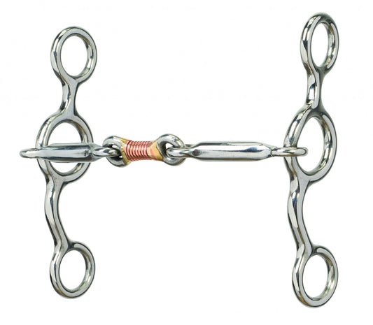 WVR DOGBONE COWHORSE BIT SS, WIRE WRAP