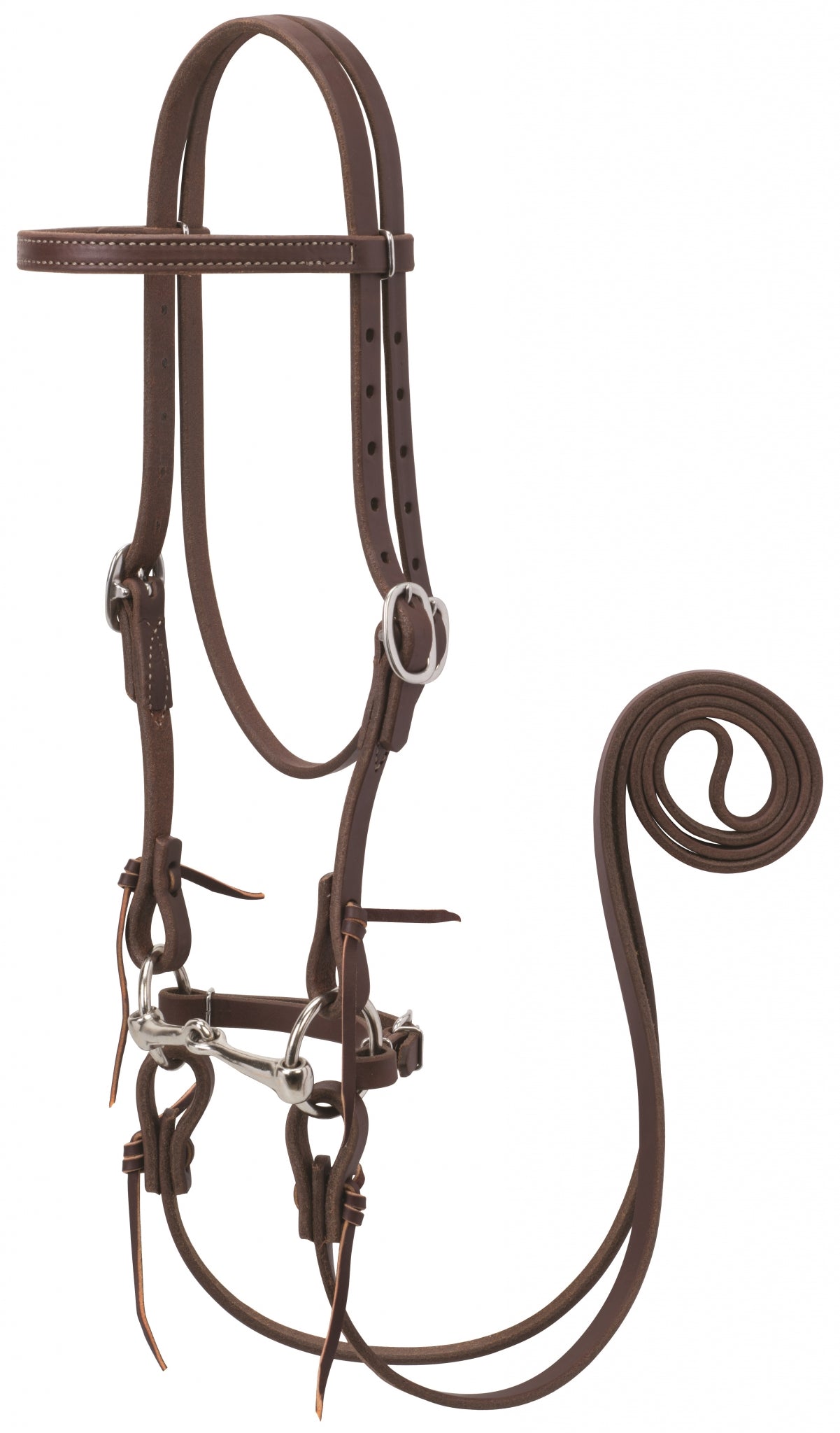 Weaver Burgundy Latigo Pony Bridle with Curb Bit - 5/8"