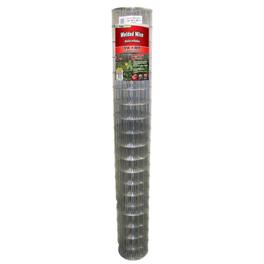 Galvanized Welded Wire Fence, 4 X 2-in. Mesh, 14-ga., 72-in. X 50-ft.-Yardgard