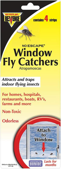 REVENGE No Escape Disposable Indoor Window Fly Catchers (4-Pack)