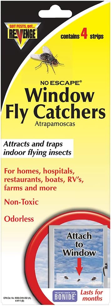 REVENGE No Escape Disposable Indoor Window Fly Catchers (4-Pack)