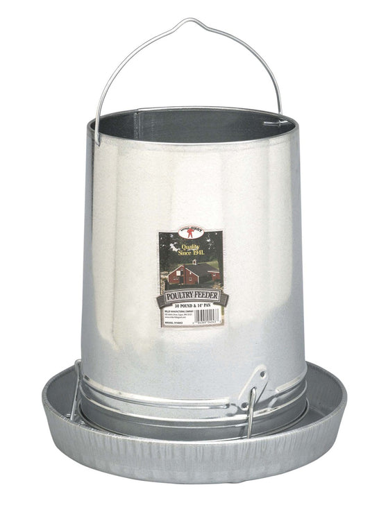 Little Giant-Galvanized Hanging Poultry Feeder, 30 Lb Capacity, Rolled Edge Design