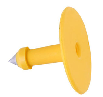 Y-Tex-All-American Male Blank Button Ear Tag-Yellow-25-Box