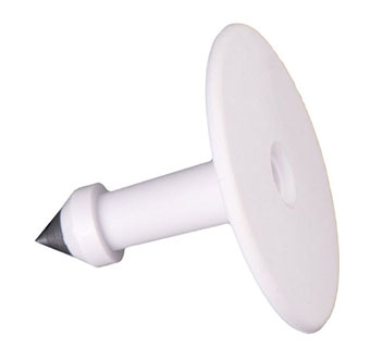 Y-Tex-All-American Male Blank Button Ear Tag- White 25-Box
