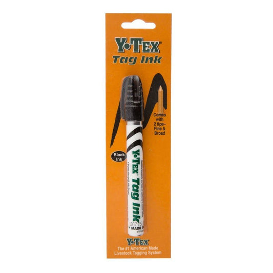 Y-Tex Tag Ink-Marker Black Broad & Fine Tip