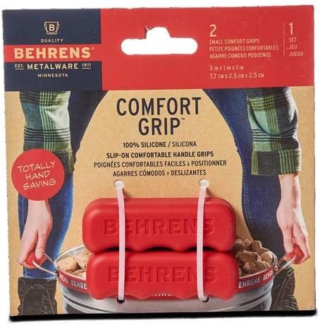 Behrens Small 2-Pack Red Comfort Grips for Buckets, Pails & Cans - Durable Silicone Hand Protection