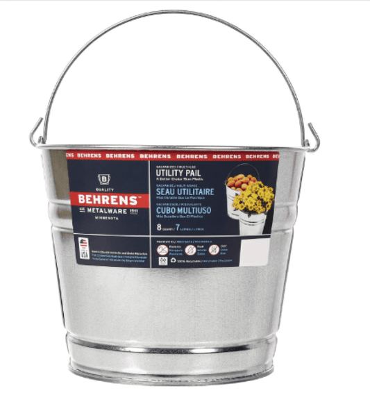 Behearns-Utility Pail Galvanized 8 Qt. Utility Pail