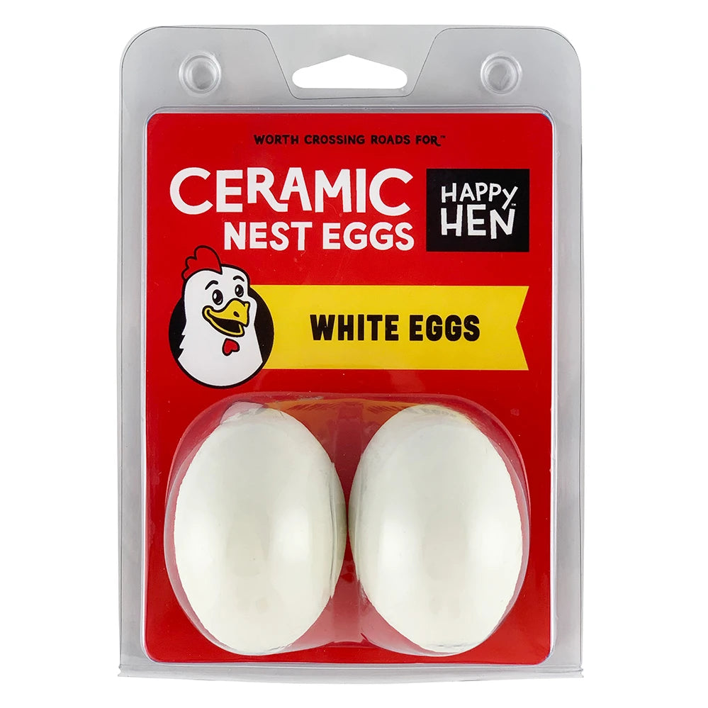 Ceramic Nest Eggs, White, 2-pk