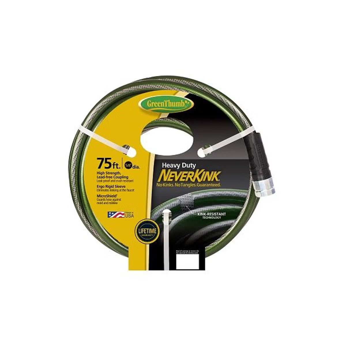 Green Thumb NeverKink 5/8 In. x 75 Ft. Heavy-Duty Garden Hose