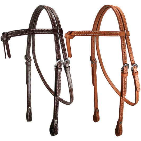 Tahoe Tack Knotted, Tooled, Headstall