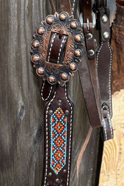 Beaded Brow Band Headstall
