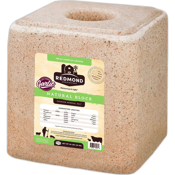 Redmond Natural Mineral Block With Garlic 44 lbs