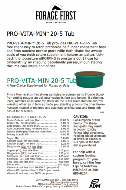 ADM-Provita 20-5 Horse Tub 125 Lb