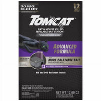 Tomcat Advanced Formula Refillable Mouse Bait Station - 12 Blocks Baits & 1 Refillable Station