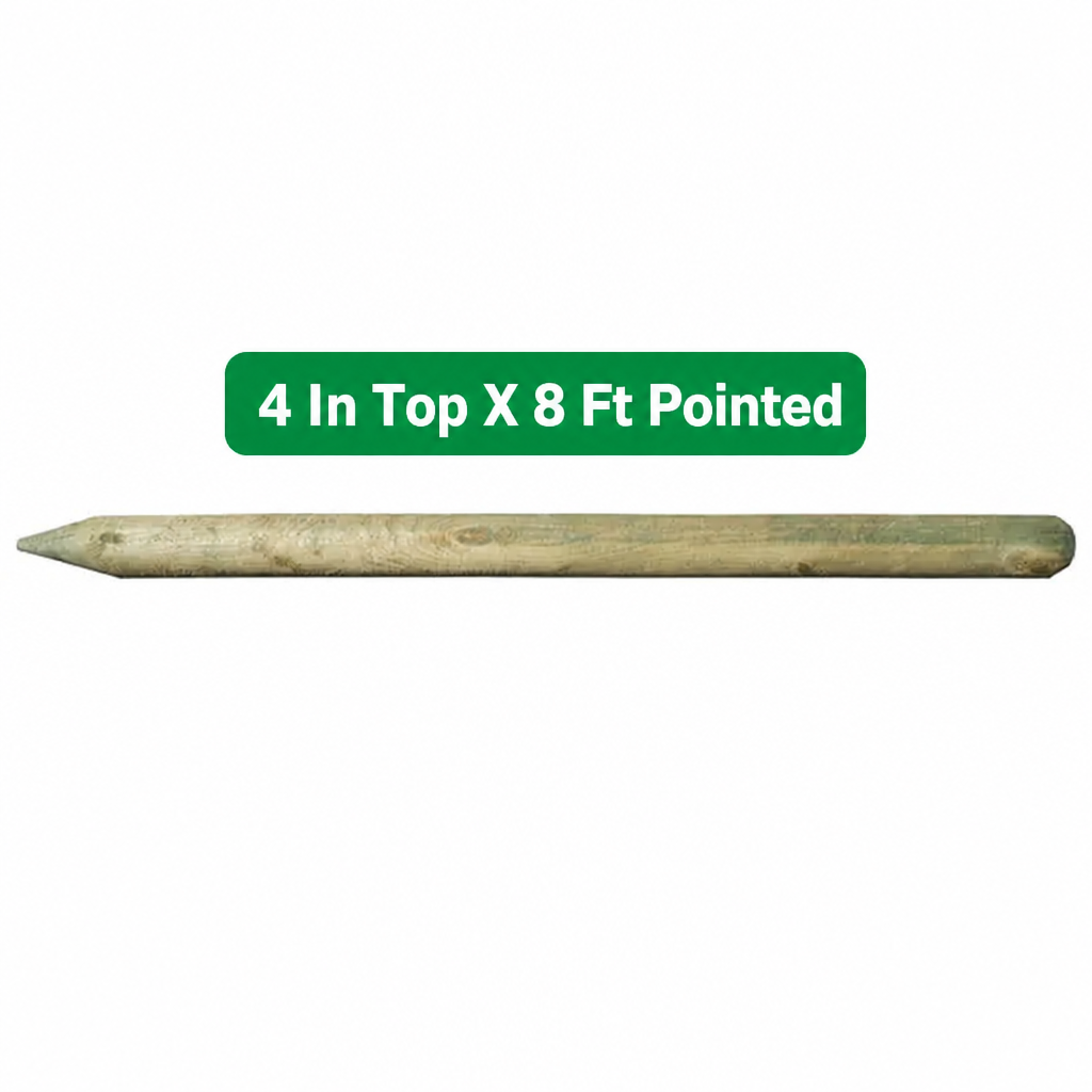 Treated Post- 4 In Top X 8 Ft Pointed Length- Rod Olsen