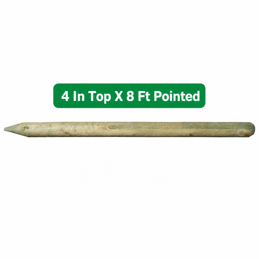 Treated Post- 4 In Top X 8 Ft Pointed Length- Rod Olsen