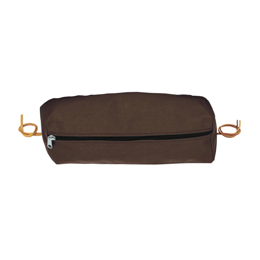 Weaver Nylon Saddle Bag - Dee Rings & Tie Strings, Nickel Hardware | Brown