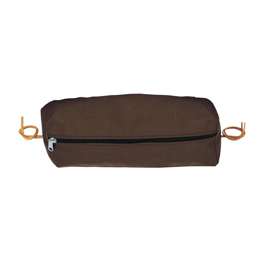 Weaver Nylon Saddle Bag - Dee Rings & Tie Strings, Nickel Hardware | Brown
