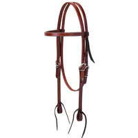 Weaver Skirting Leather Browband Headstall with Water Tie Ends - Medium Oil