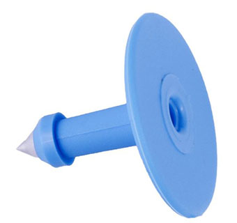 Y-Tex-All-American Male Blank Button Ear Tag-Blue-25-Box
