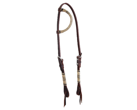 Rawhide Braided Chocolate Slip Ear Headstall