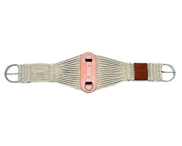 Mohair Roper Cincha – 29 Strand Double Woven | 3" Stainless Buckles & Leather Reinforced Center