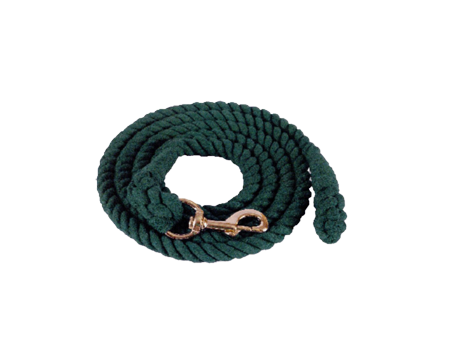 3/4" x 10' Cotton Lead Rope with Brass Plated Bolt Snap – White