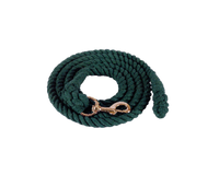 3/4" x 10' Cotton Lead Rope with Brass Plated Bolt Snap – White