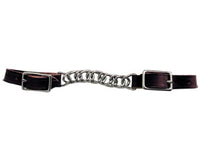 Flat Overlapped Chain Curb Strap – 5/8" Latigo Leather | 4-H approved