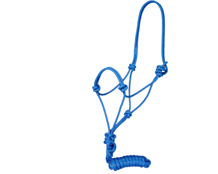 Cowboy Rope Halter with 5/8" Lead – Two-Tone Solid Braid, No Hardware