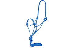 Cowboy Rope Halter with 5/8" Lead – Two-Tone Solid Braid, No Hardware